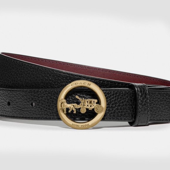 Coach NWT Horse and Carriage buckle belt Black 78181 f78181 - Picture 3 of 8